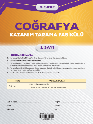 9. SINIF COĞRAFYA KAZANIM TARAMA FASİKÜLÜ